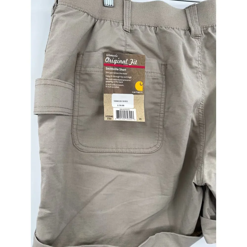Carhartt smithville original fit light brown shorts size 18 - Picture 6 of 11